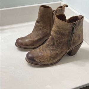 Diba True Brown Leather Ankle Boots